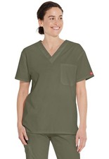 Dickies EDS Signature Unisex V-Neck Top 83706 OLWZ Olive Free Shipping