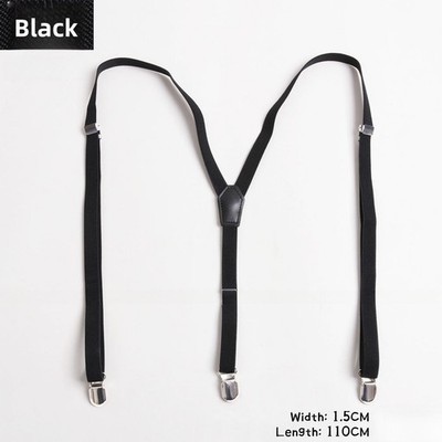 3-Clip Herren Hosenträger Gürtel Y-Form elastisch verstellbar schmal Hosenträger 1,5cm