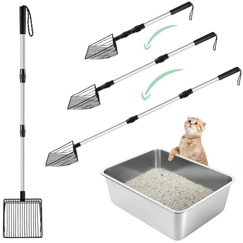 3 in 1 Extendable Cat Litter Scoop, Long Handle Litter Scooper, Cat Scooper f...