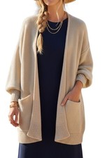 Oversized Dolman Sleeve Open Front Knit Cardigan Urban Outfitters Beige Boho S