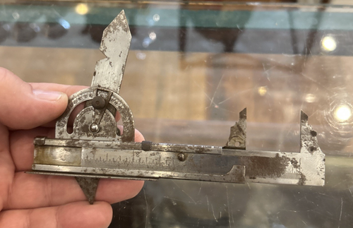 Wiet-Goethe Co Sacr. CA Pat Mar 21 1905 Kombiwerkzeug Messschieber Winkelfund Koffer - Bild 2 von 8