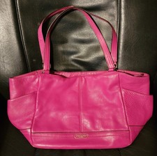 Coach Carrie Tote Bright Pink Pebbled Leather Shoulder Bag