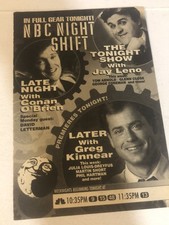Tonight Show With Jay Leno Conan OBrien Greg Kinnear Vintage Print Ad Tpa33