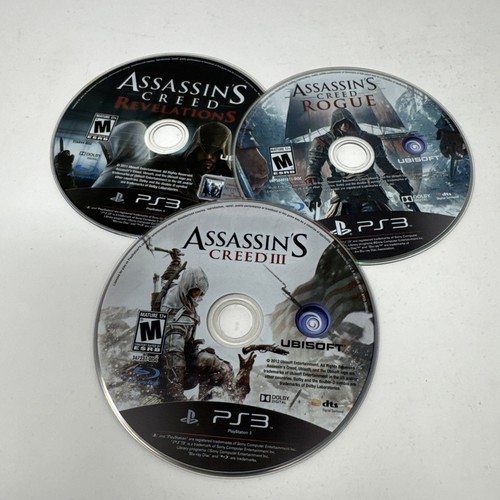 PS3 Assassin's Creed 3 Game Bundle Revelations Rogue 2011 2014 2012 - Picture 1 of 7