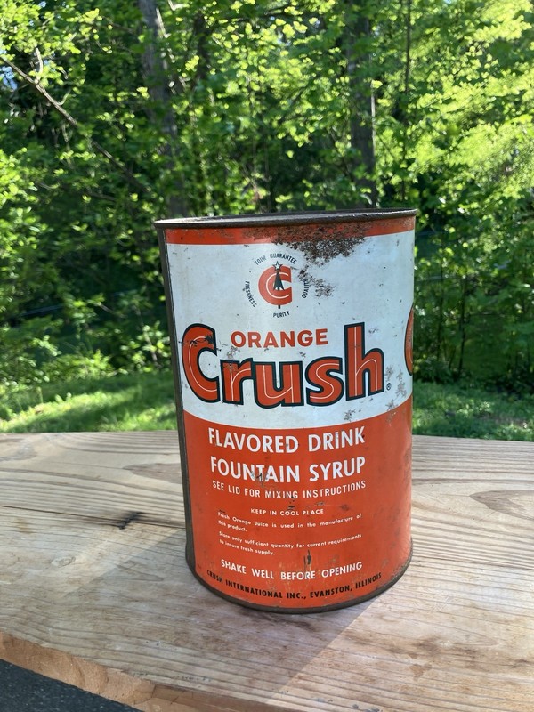 Vintage Orange Crush Fountain Syrup Can