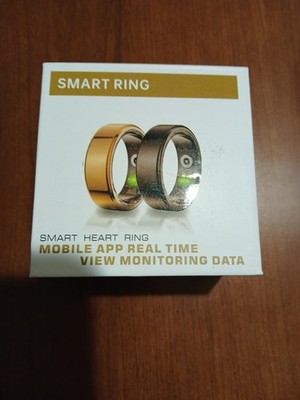 Smart Ring Black Size 8 Mobile App Real  View Monitoring Data plus charging port