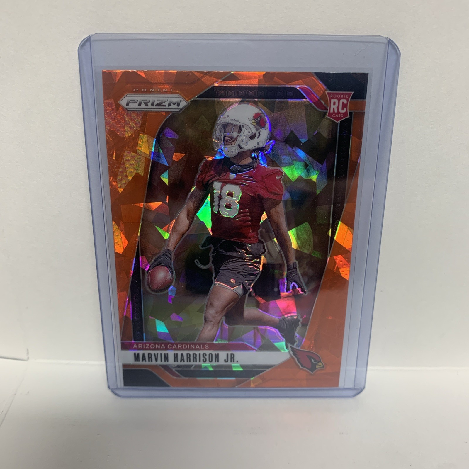 2024 Panini Prizm Marvin Harrison Jr. Rookie RC Orange Cracked Ice #375 Arizona