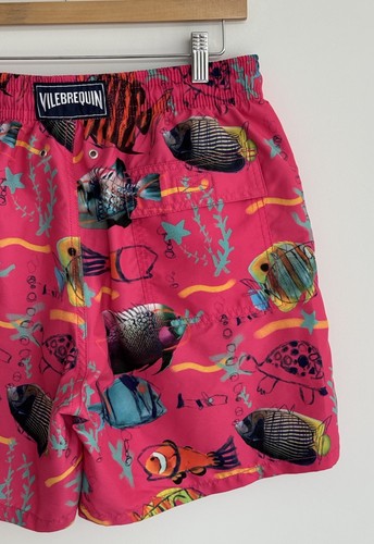Pantaloncini da bagno Vilebrequin tartaruga rosa disegni pesce XL - Foto 11 di 14