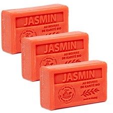 French Soap, Jasmine with Organic Shea Butter, Savon de Marseille 3 x 60g Bars