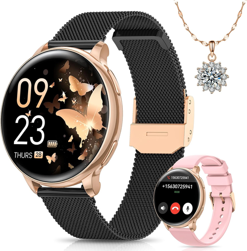 Sanorum Smartwatch Damen 1,27" HD Telefonfunktion Pulsuhr 120 Sport IP68 - Bild 14 von 15