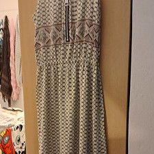 Ambitionfly Damen Maxikleid ärmellos geometr...