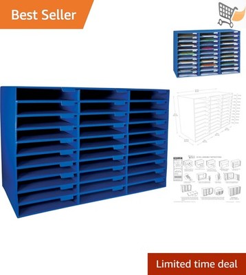 Classroom Mailbox 30 Slots Cardboard Blue Versatile Organization System