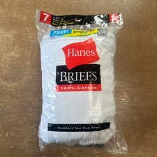 Vintage Hanes Briefs Mens Size 36 White 100 Cotton Underwear Pack of 7 SEALED