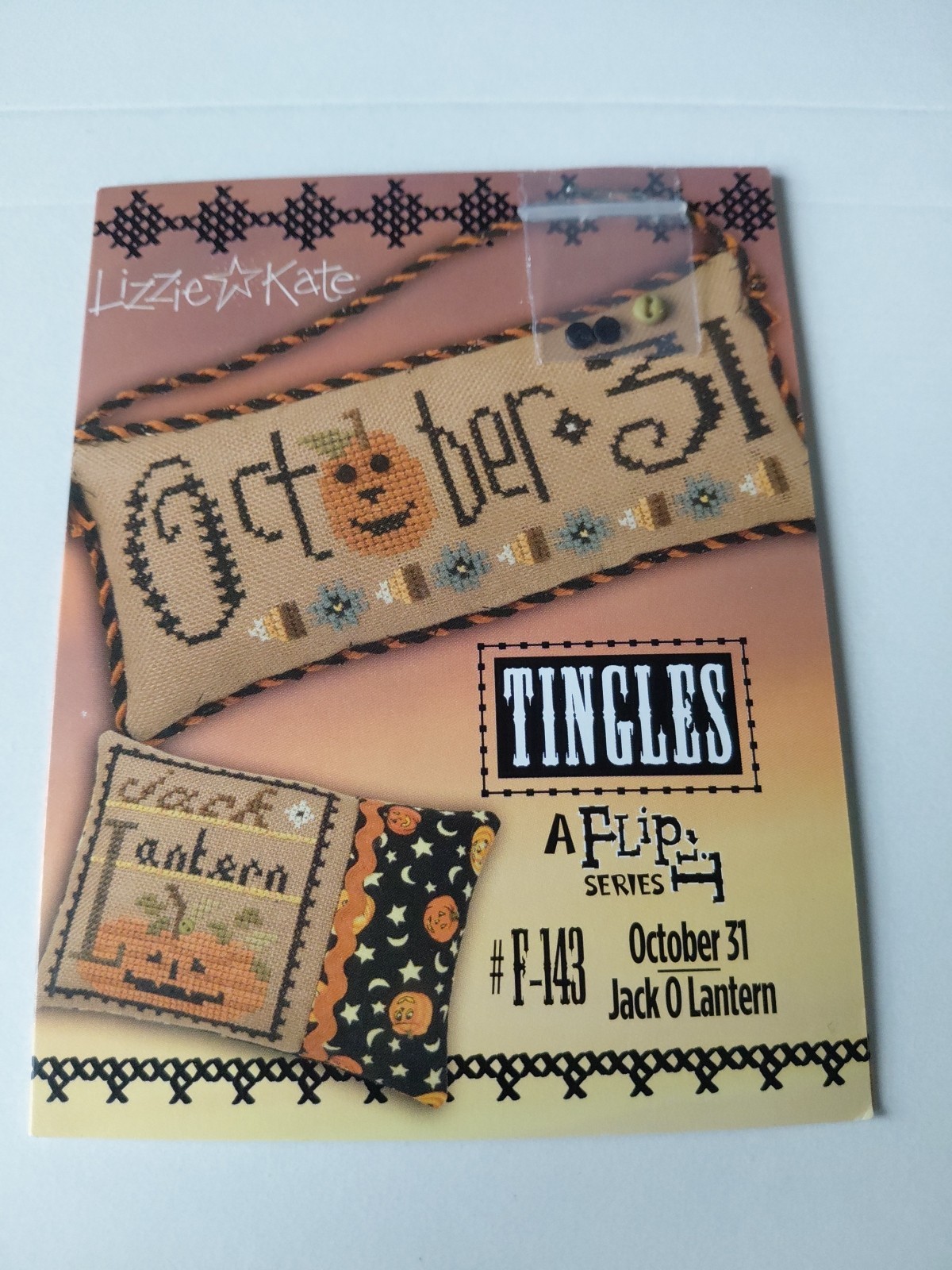 Lizzie☆Kate Lot Of 6 Thingles Cross Stitch Patterns & Buttons