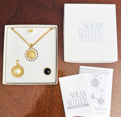 NOLAN MILLER Romantic Interchangeable SUNFLOWER PENDANT NECKLACE SET New In Box