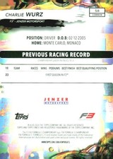2024 Topps Finest #58 Charlie Wurz F3 - Jenzer Motorsport