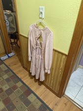 rue21 Pink Animal Print Ruffle Mini Dress High Neck Long Sleeve S 100% Polyester