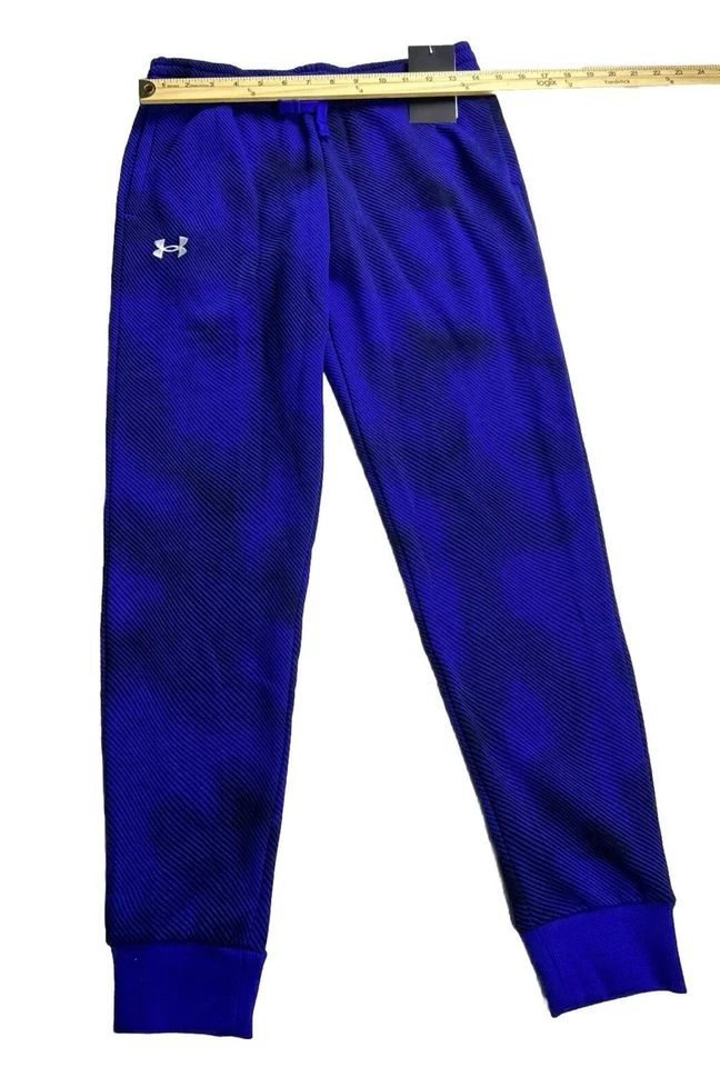 Pantalones de chándal Under Armour Rival polar para niños talla L azul a rayas 1379790 nuevos con etiquetas $45 Foto 4 de 4
