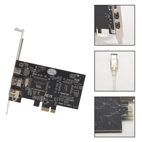 PCI Express x 1 PCI-E FireWire 1394a IEEE 1394 Kontroller Karte 3 Port Fuer5180 - Photo 6/10