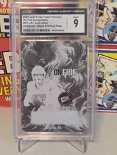 Josh Allen 2024 Press Pass Premium ON FIRE Negro PLACA DE IMPRESIÓN 1/1 CSG 9 Como Nuevo