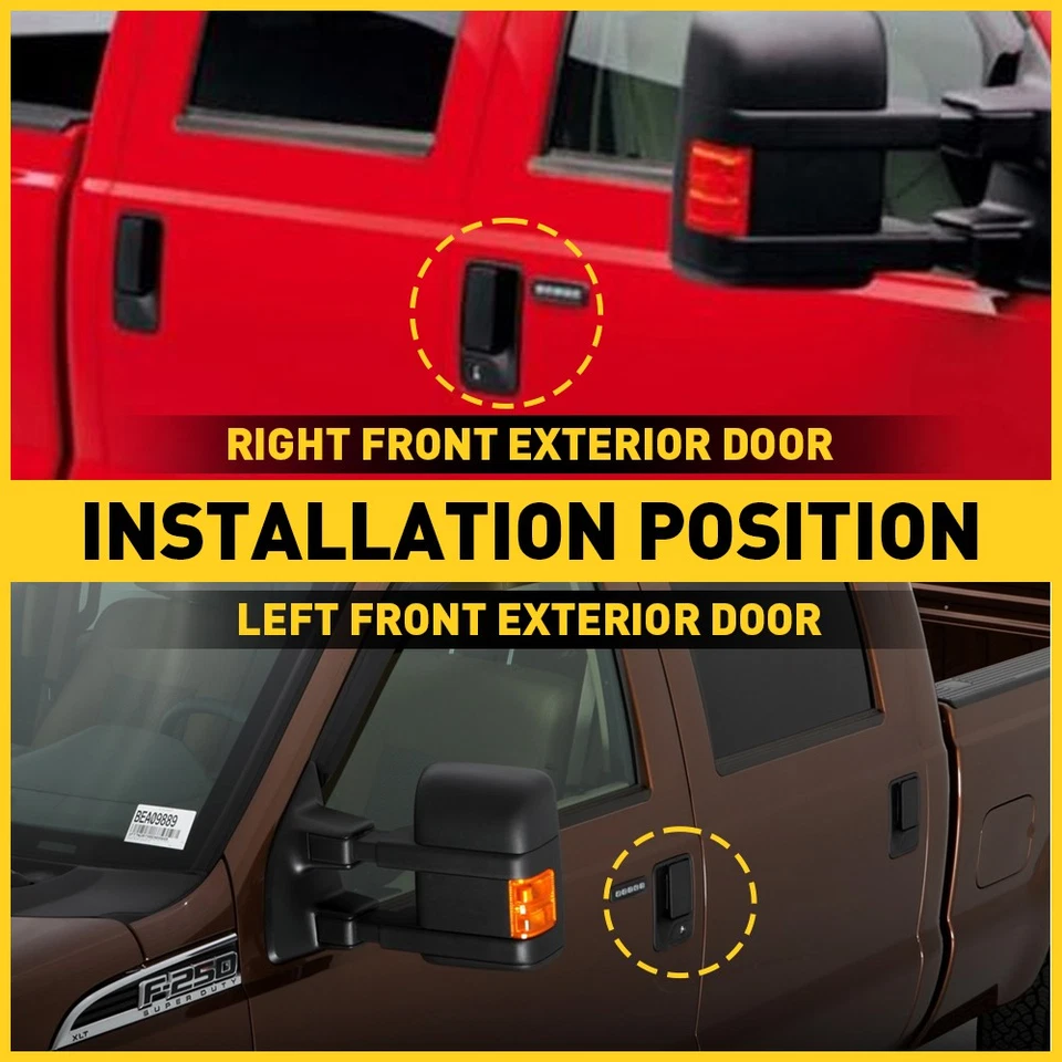 Черный комплект передней внешней текстовой дверной ручки для Ford НОВЫЙ F-250 Super Duty 1999-2016 - Изображение 3 из 4