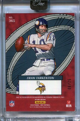 2023 Panini One The Oneeders Autographs Red 365 Fran Tarkenton Auto 6/25 - Picture 2 of 2