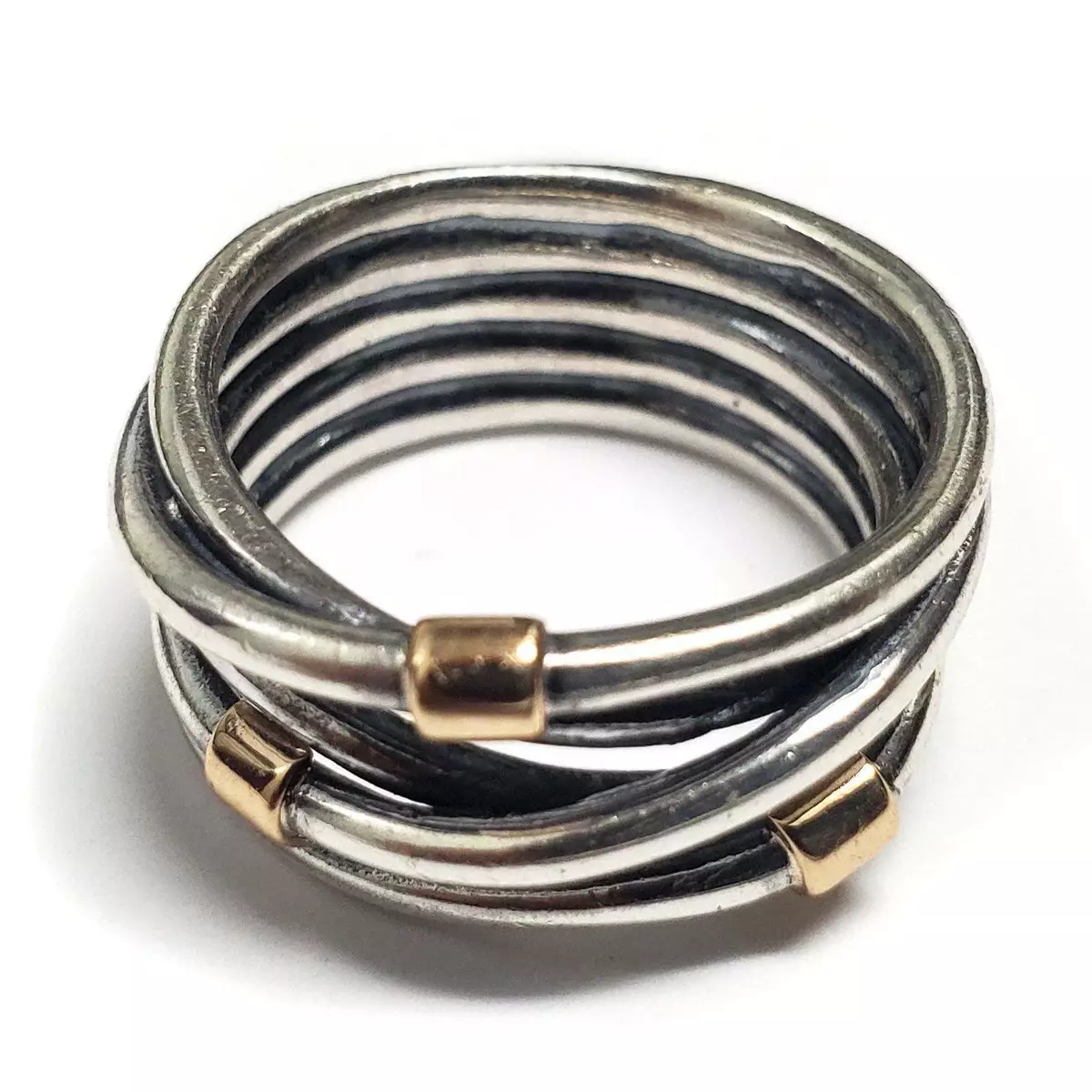 Pandora S925 ALE 56 Vintage .925 Silver Cable Wrap Ring Size 7.5