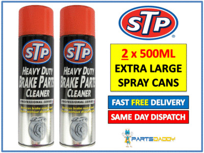 2 x STP WERKSTATT BREMSENTEIL SCHEIBE KUPPLUNG REINIGER SPRAYDOSE AEROSOL GROSS 500ml UK