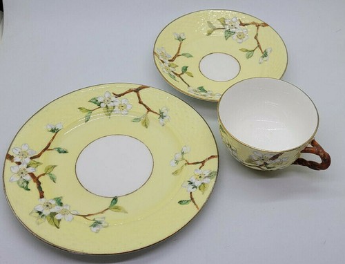 ANTIGUO TRÍO BODLEY - PLATILLO, TAZA DE TÉ, PLATO PINTADO A MANO FLORAL - Imagen 10 de 10