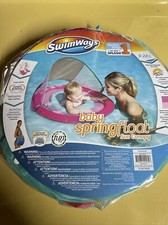 SwimWays Baby Spring Float with Sun Canopy Pink Swimways Step 1 For 9-24 Months