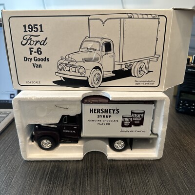First Gear 1951 Ford F-6  HERSHEY'S SYRUP Dry Goods Van Die Cast 1/34 Scale RARE