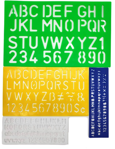 4 x Stencil Set 5mm to 30mm Alphabet Letters Number Plastic Large ...