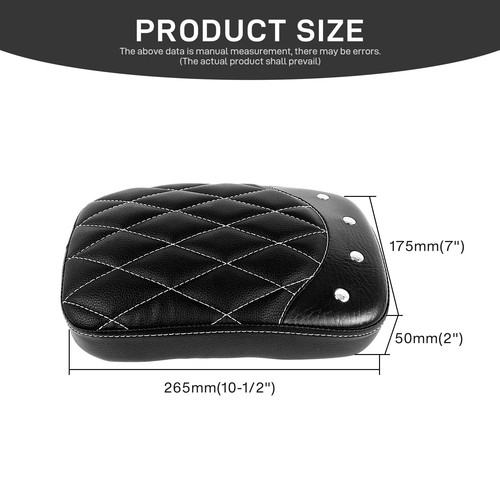 Rear Pillion Passenger Pad Seat 8 Suction Cup For Harley Heritage Softail FLSTC - Picture 2 of 16