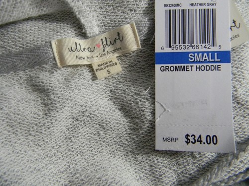 Sudadera con cordones Ultra Flirt talla S peso mediano ojal con capucha NUEVA $34 - Imagen 10 de 11