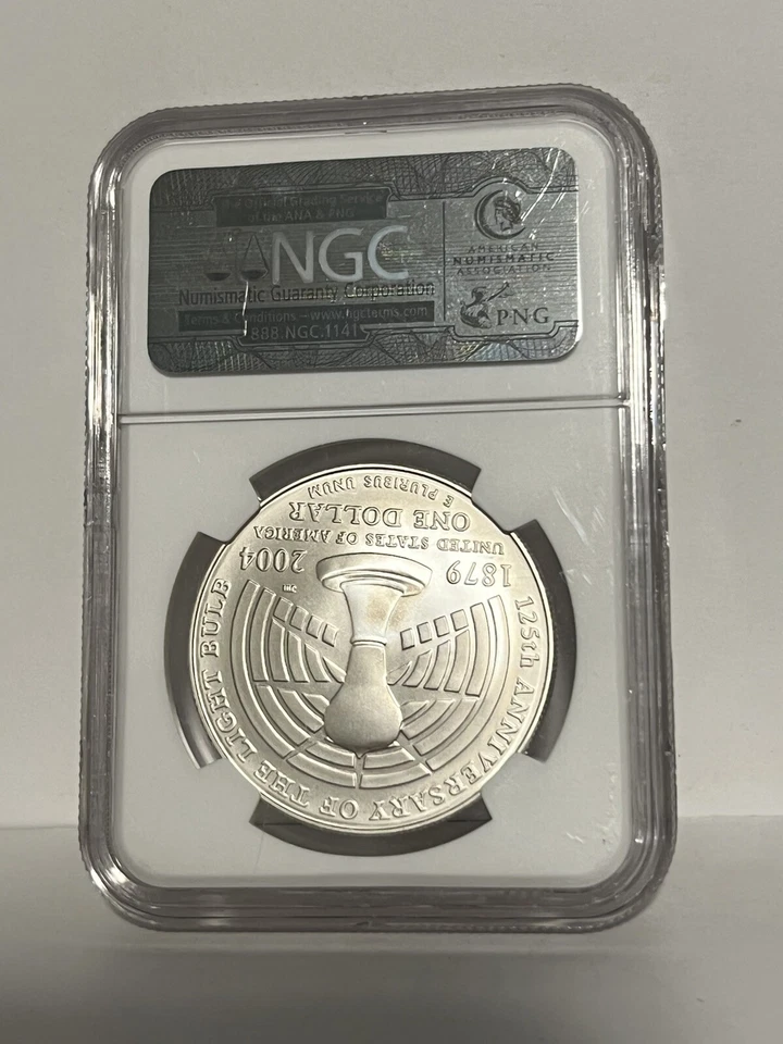 2004 P Edison Silver $1 NGC MS70 - Image 2 of 2