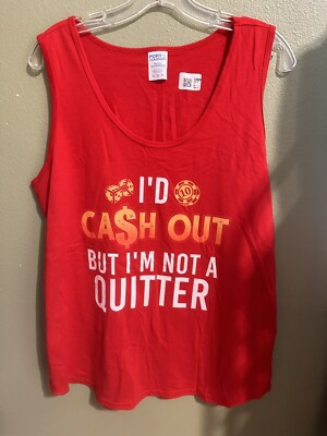 Casino Funny Graphic Tank Top XL Womens Las Vegas Gambling