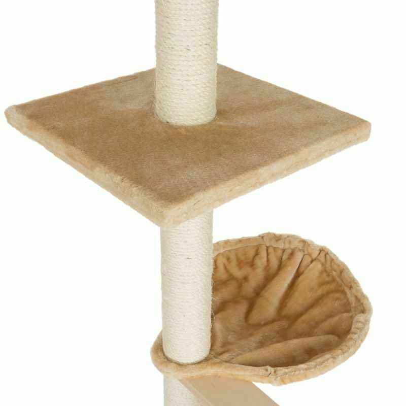 Cat Tree Floor to Ceiling With 2 Wall Brackets Scratching Post