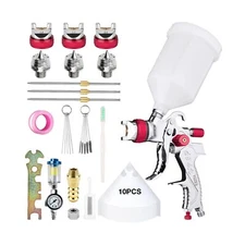 YUZES HVLP Spray Gun Kit with 1.4/1.7/2.0mm Nozzles and Complete Ac... Fast Ship