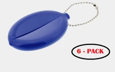 6 ~ Hillman Coin Purse Holder KEY CHAIN Plastic ASSORTED COLORS Easy Open 706613