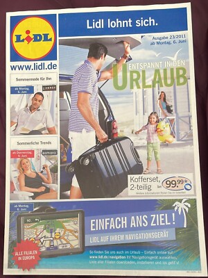 Alte Werbung LIDL 23/2011 ''URLAUB'' - Koffer, Mode, Trends, Technik, Haushalt, ..