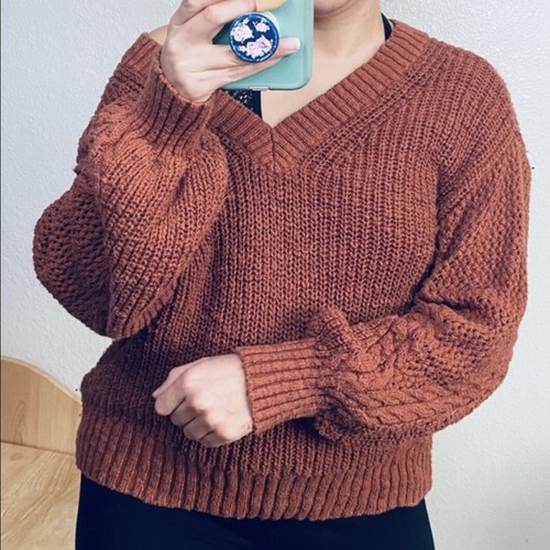 Chunky Cable Knit Balloon Sleeve 