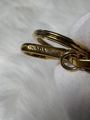 PRADA Bear Heart Charm Keychain Keyring Beads & Heart Logo Black