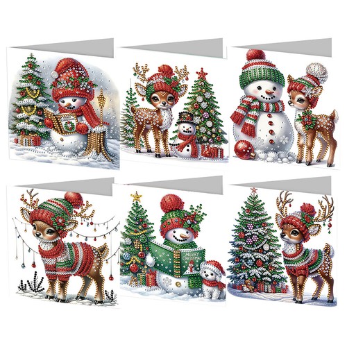 5D Rhinestone Greetings Christmas Card Diamond Painting Embroidery Arts Kits DIY - Picture 28 of 54