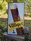 GIANT VINTAGE VILLIGER CIGAR PIPE TOBACCO PORCELAIN METAL SIGN 24" X 12"