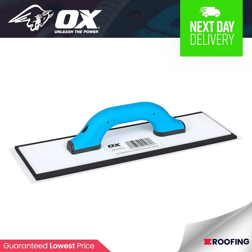 OX Tools T531718 18in/455mm Trade Plastic Finishing Trowel | Plastering Tool