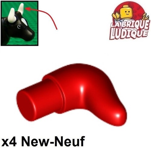 LEGO 4x Horn Cattle Horn Short Cow Klein Kurz Kuh Rot/Red 64847 Neu