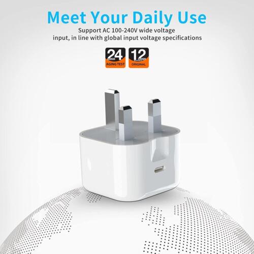 USB C Plug Adapter Fast Charging Charger Socket Type C For Apple Samsung 20W PD - Picture 4 of 8