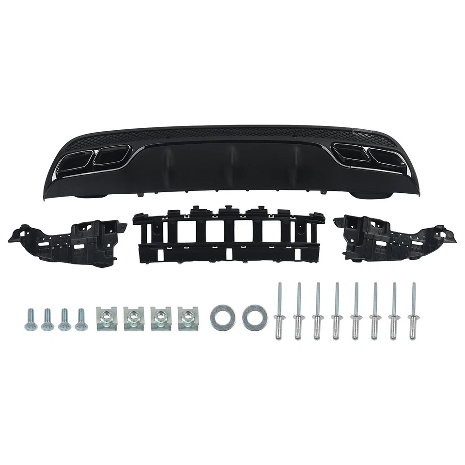 Difusor trasero estilo C63 y puntas de escape para Mercedes-Benz Clase C 2014+ W205/S205 Foto 2 de 4