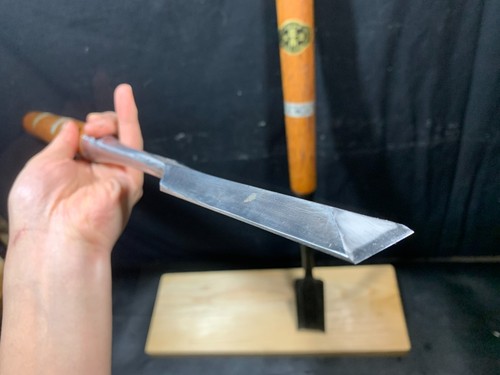 OLD&Sharpened- Japanese Pushing Chisel -Paring - Flat and Dovetail 62-4.6 &2.3cm - Picture 14 of 24