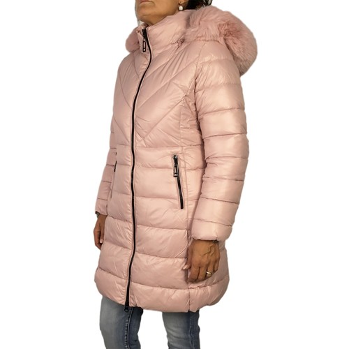 Daunen Frauen Lang Winter Jacke Gepolstert mit Kapuze Pelz Veque - Bild 39 von 41